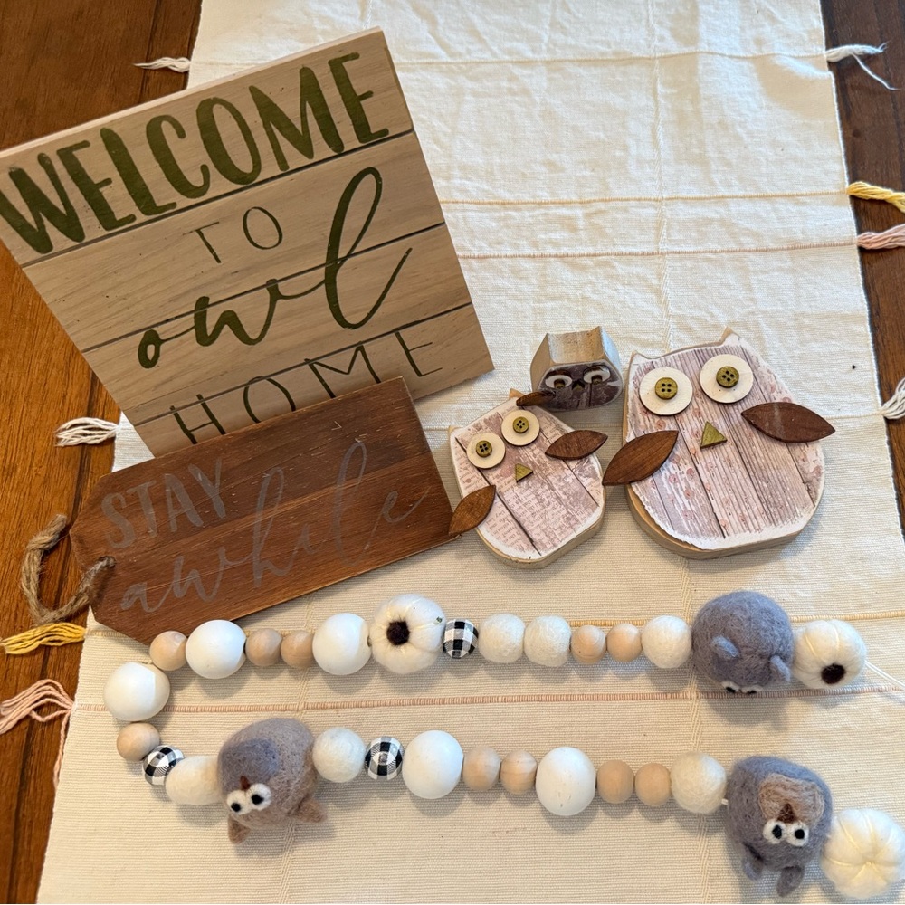 Owl Themed Home Decor Set